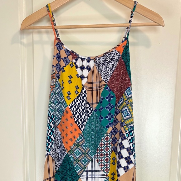 Women's Hayden Los Angeles Maxi Dress Size S Multicolor Patch Work Side Pockets - Picture 1 of 7